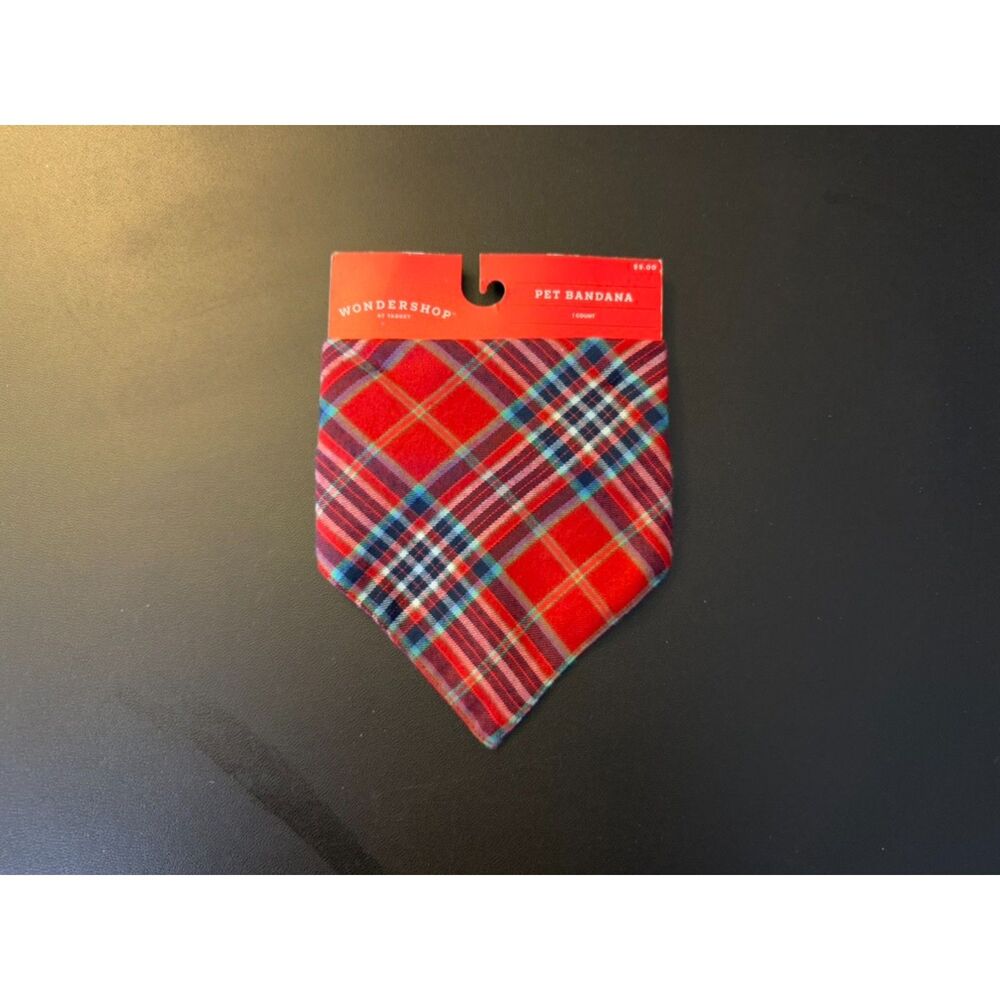 Plaid Family Pajama Dog and Cat Bandana - Wondershop™ Red One Size Fits Most